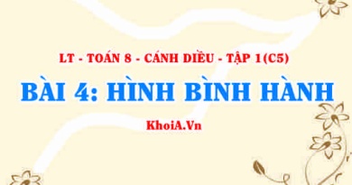 Dấu hiệu nhận biết hình bình hành, tính chất và khái niệm Hình bình hành? Toán 8 bài 4 c5cd1